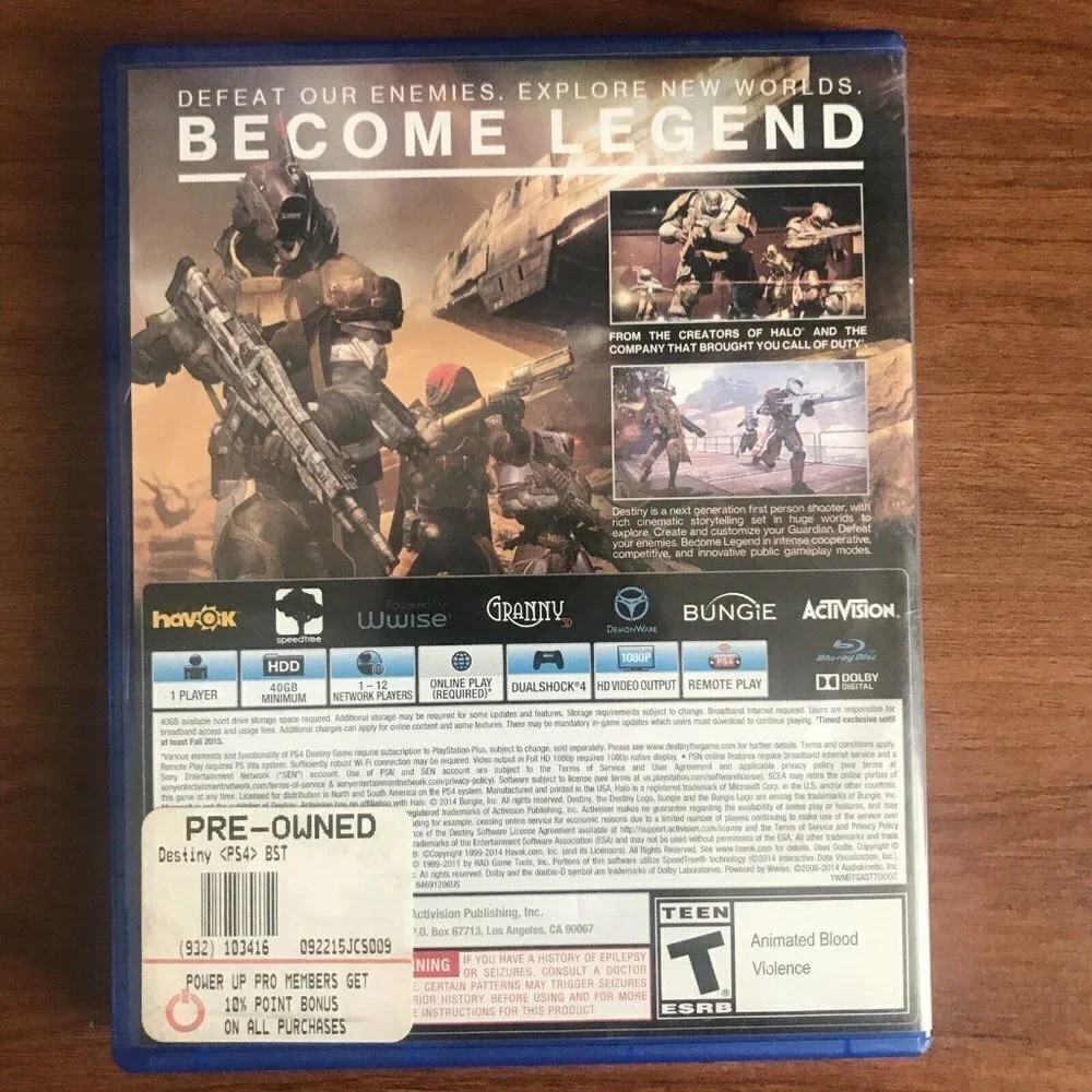 Destiny -‎ Playstation 4 Video Game (PS4) EUC